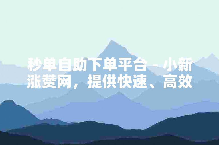 秒单自助下单平台 - 小新涨赞网，提供快速、高效的服务。