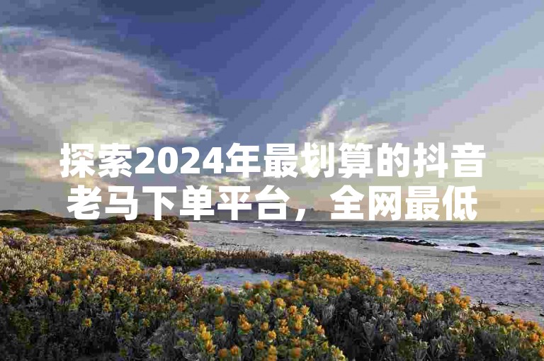 探索2024年最划算的抖音老马下单平台，全网最低价！