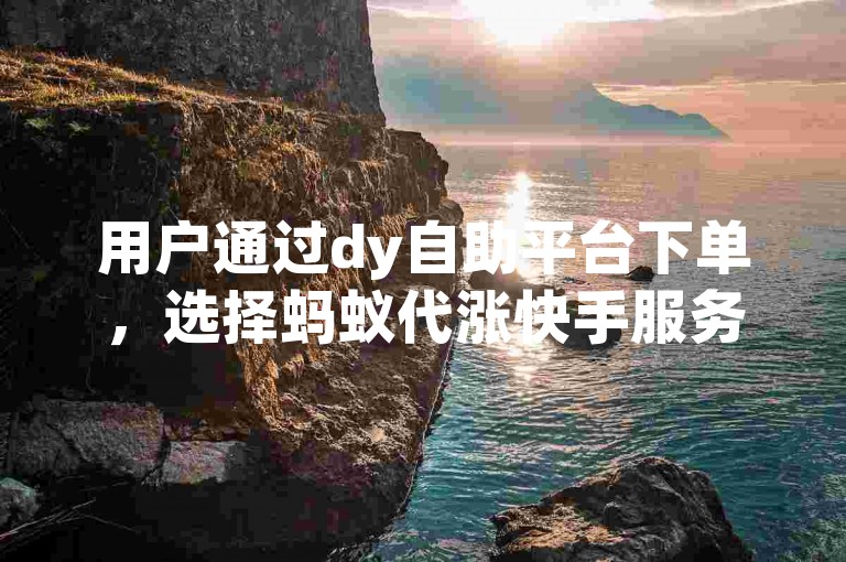 用户通过dy自助平台下单，选择蚂蚁代涨快手服务。