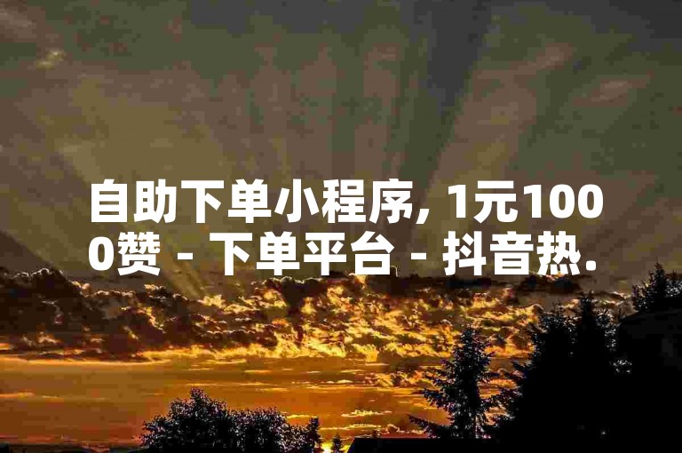 自助下单小程序, 1元1000赞 - 下单平台 - 抖音热.1千粉一块