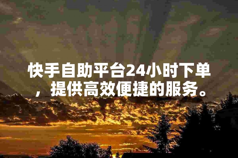快手自助平台24小时下单，提供高效便捷的服务。