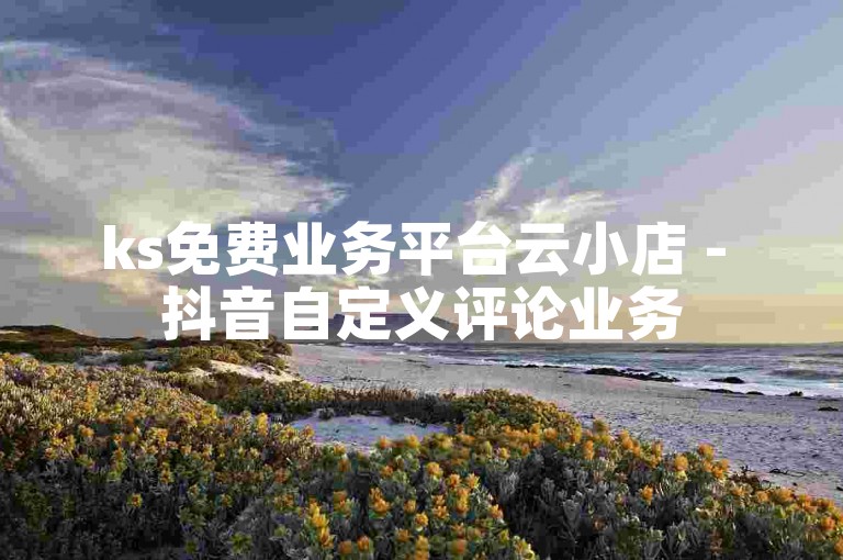 ks免费业务平台云小店 - 抖音自定义评论业务