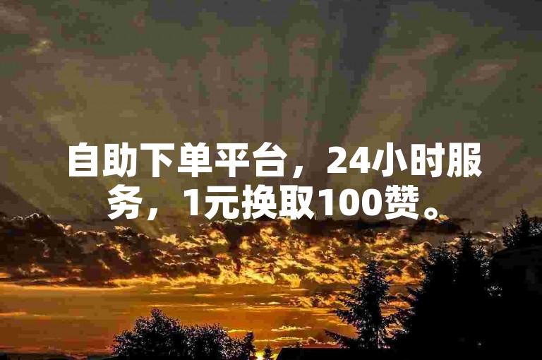 自助下单平台，24小时服务，1元换取100赞。