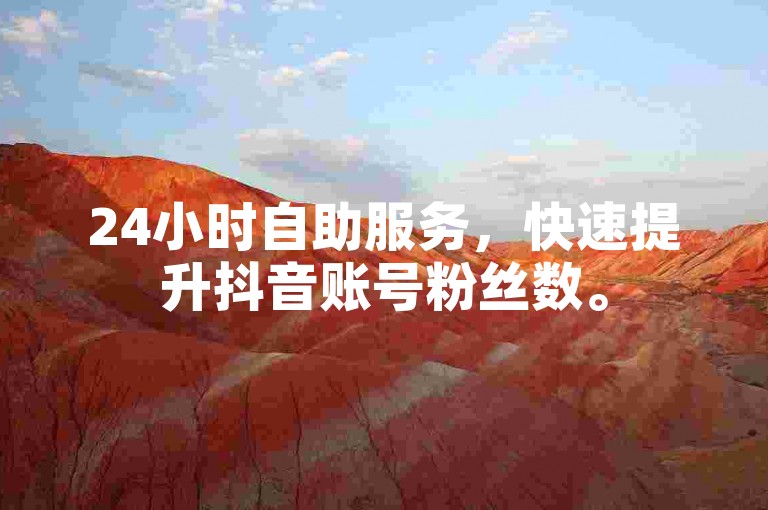 24小时自助服务，快速提升抖音账号粉丝数。