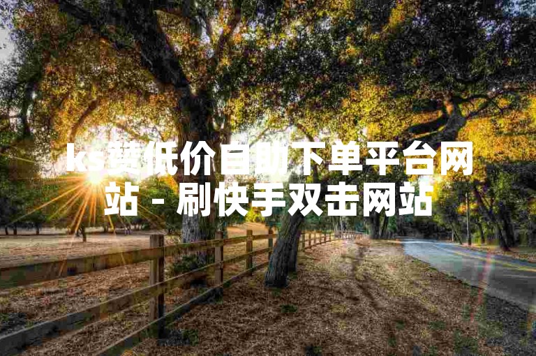 ks赞低价自助下单平台网站 - 刷快手双击网站