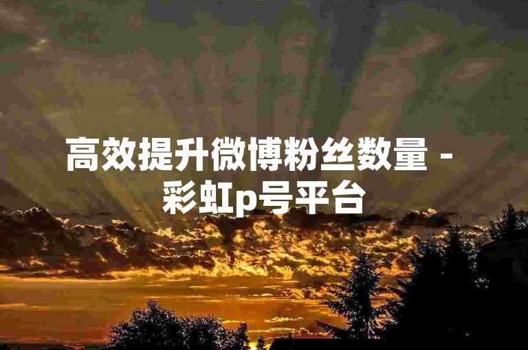 高效提升微博粉丝数量 - 彩虹p号平台