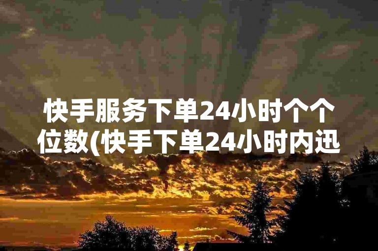 快手服务下单24小时个个位数(快手下单24小时内迅速完成服务)