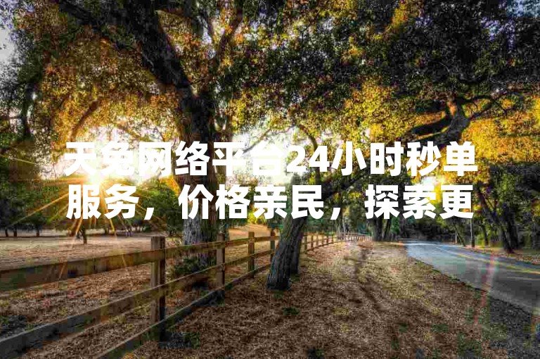 天兔网络平台24小时秒单服务，价格亲民，探索更多可能性。