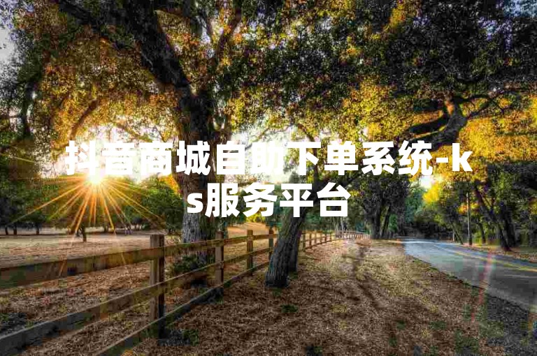 抖音商城自助下单系统-ks服务平台