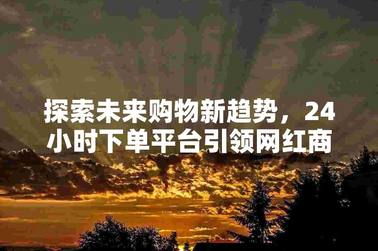 探索未来购物新趋势，24小时下单平台引领网红商城革新之路！