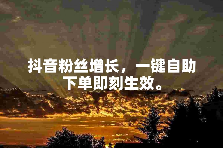 抖音粉丝增长，一键自助下单即刻生效。