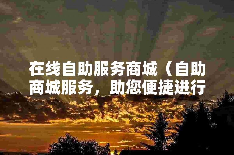 在线自助服务商城（自助商城服务，助您便捷进行网络交易）