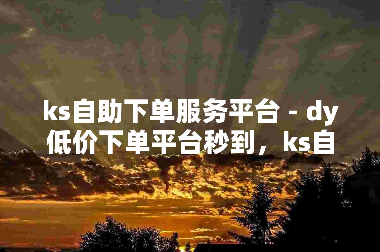 ks自助下单服务平台 - dy低价下单平台秒到，ks自助下单服务平台 - dy低价下单平台秒到