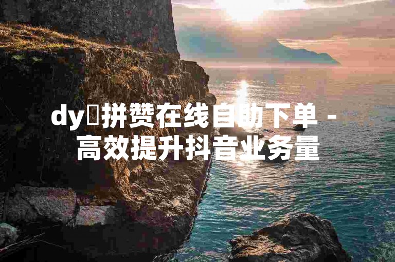 dy咗拼赞在线自助下单 - 高效提升抖音业务量