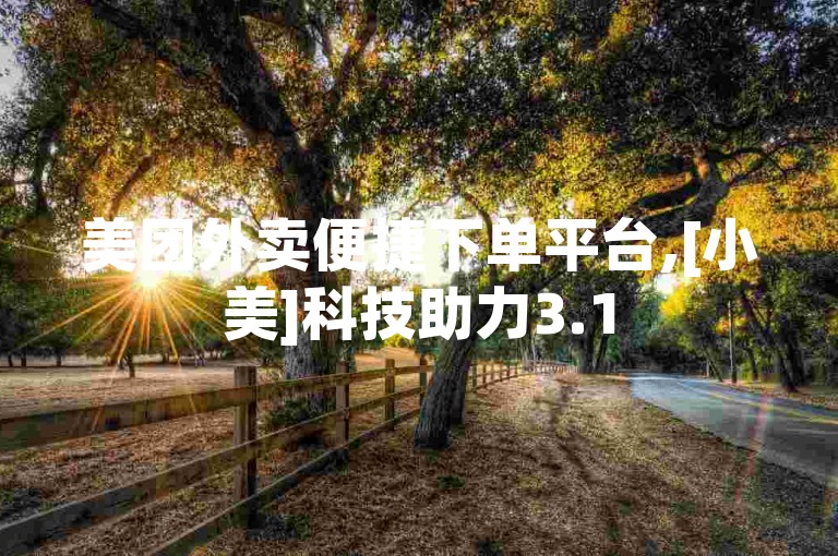 美团外卖便捷下单平台,[小美]科技助力3.1