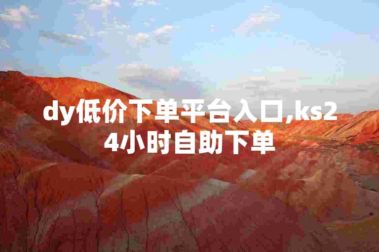 dy低价下单平台入口,ks24小时自助下单