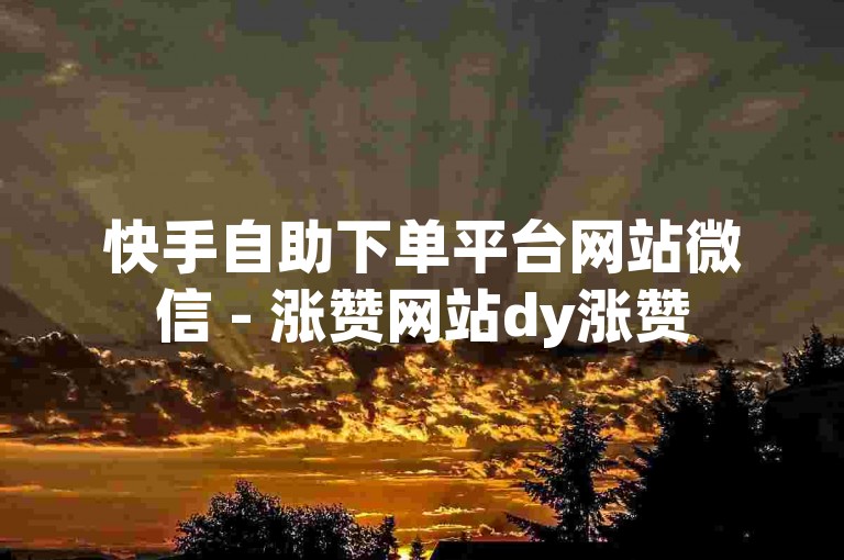快手自助下单平台网站微信 - 涨赞网站dy涨赞