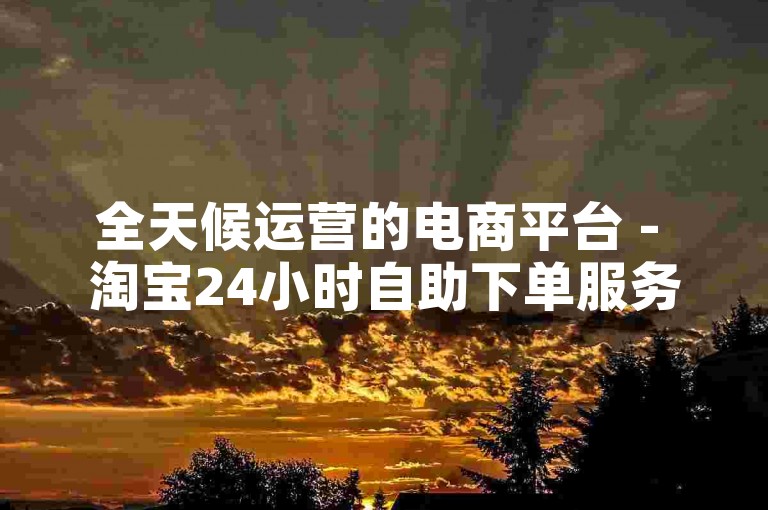 全天候运营的电商平台 - 淘宝24小时自助下单服务。