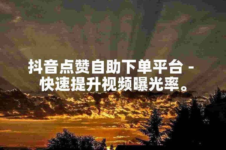 抖音点赞自助下单平台 - 快速提升视频曝光率。