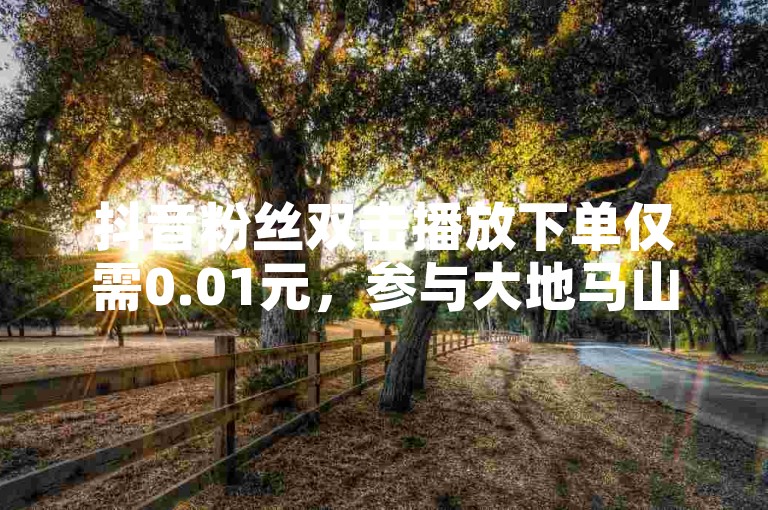 抖音粉丝双击播放下单仅需0.01元，参与大地马山房产活动享受超值优惠。