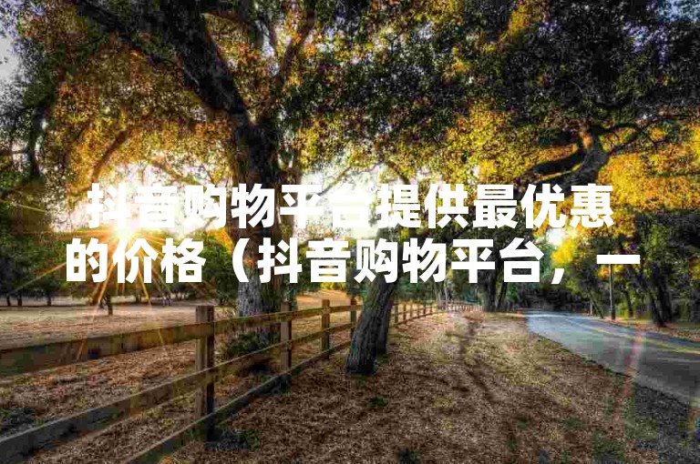 抖音购物平台提供最优惠的价格（抖音购物平台，一站式服务，价格最优！）