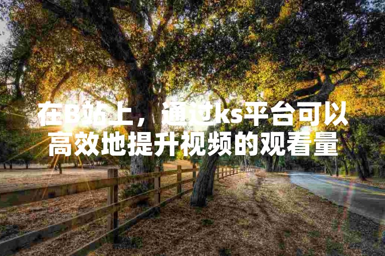 在B站上，通过ks平台可以高效地提升视频的观看量和点赞数。