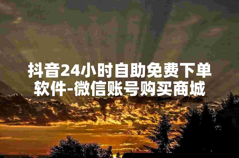 抖音24小时自助免费下单软件-微信账号购买商城