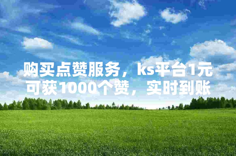 购买点赞服务，ks平台1元可获1000个赞，实时到账。