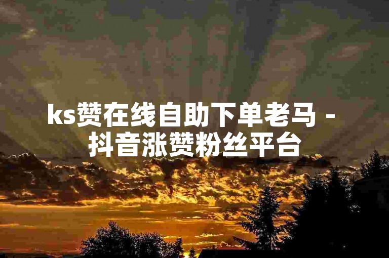 ks赞在线自助下单老马 - 抖音涨赞粉丝平台
