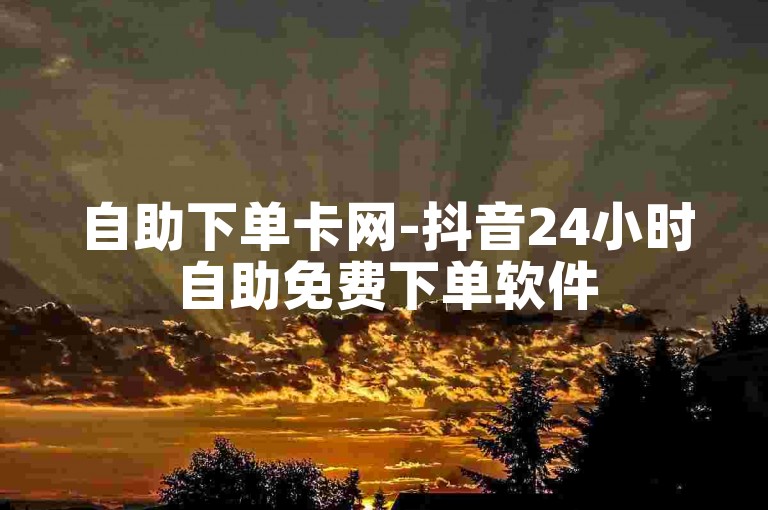 自助下单卡网-抖音24小时自助免费下单软件