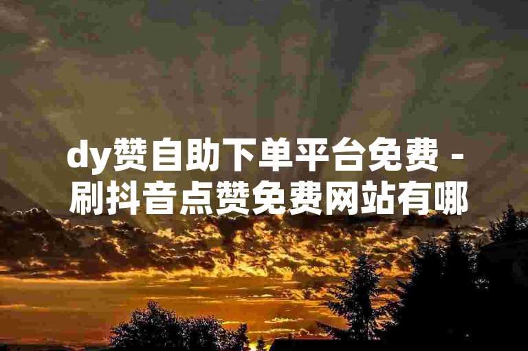 dy赞自助下单平台免费 - 刷抖音点赞免费网站有哪些