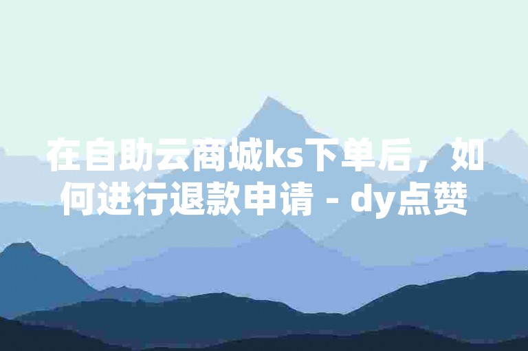 在自助云商城ks下单后，如何进行退款申请 - dy点赞评论平台