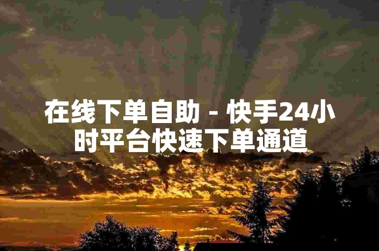 在线下单自助 - 快手24小时平台快速下单通道