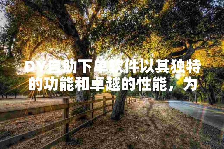 DY自助下单软件以其独特的功能和卓越的性能，为用户带来了前所未有的购物体验。