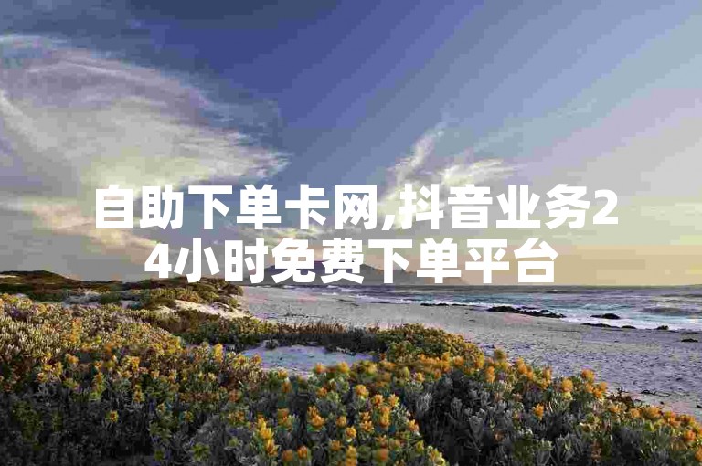 自助下单卡网,抖音业务24小时免费下单平台
