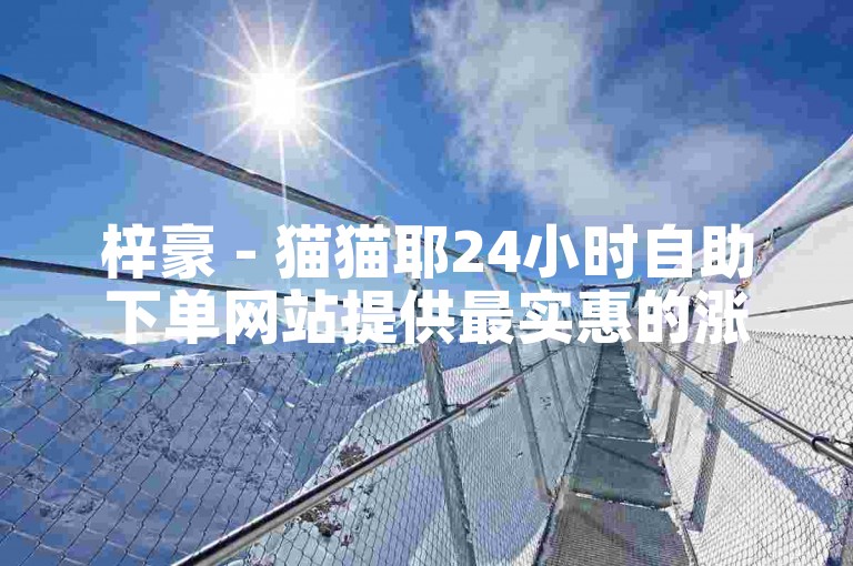 梓豪 - 猫猫耶24小时自助下单网站提供最实惠的涨赞服务。