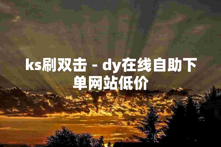 ks刷双击 - dy在线自助下单网站低价