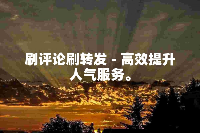 刷评论刷转发 - 高效提升人气服务。