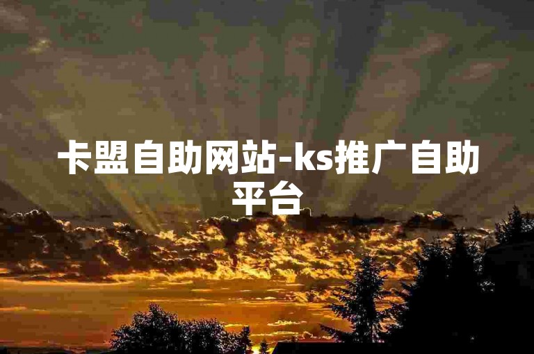 卡盟自助网站-ks推广自助平台