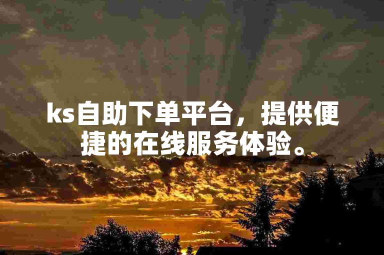 ks自助下单平台，提供便捷的在线服务体验。
