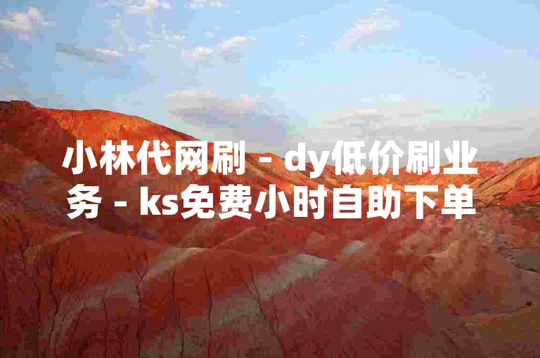 小林代网刷 - dy低价刷业务 - ks免费小时自助下单平台网站