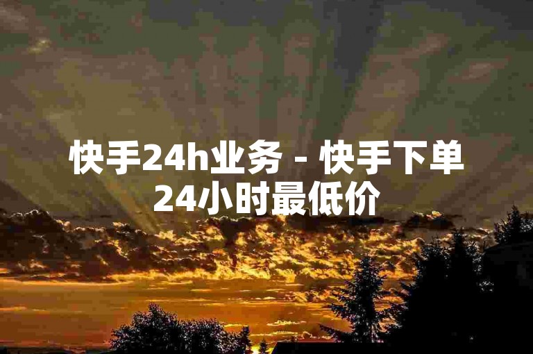 快手24h业务 - 快手下单24小时最低价