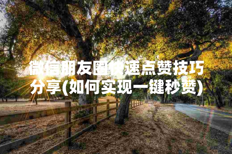 微信朋友圈快速点赞技巧分享(如何实现一键秒赞)