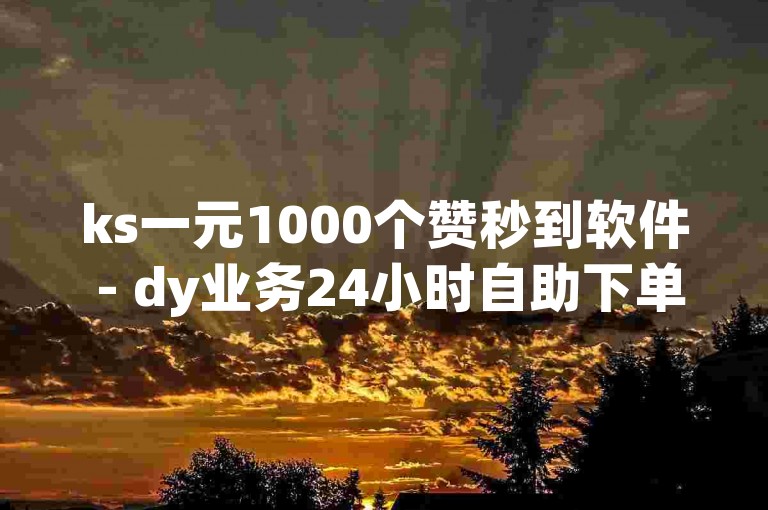 ks一元1000个赞秒到软件 - dy业务24小时自助下单平台，ks一元1000个赞秒到软件 - dy业务24小时自助下单平台