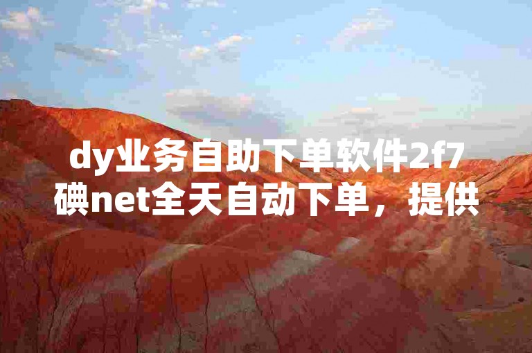 dy业务自助下单软件2f7碘net全天自动下单，提供便捷的服务体验。