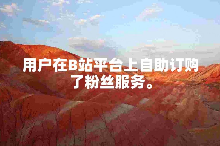 用户在B站平台上自助订购了粉丝服务。