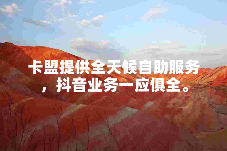 卡盟提供全天候自助服务，抖音业务一应俱全。
