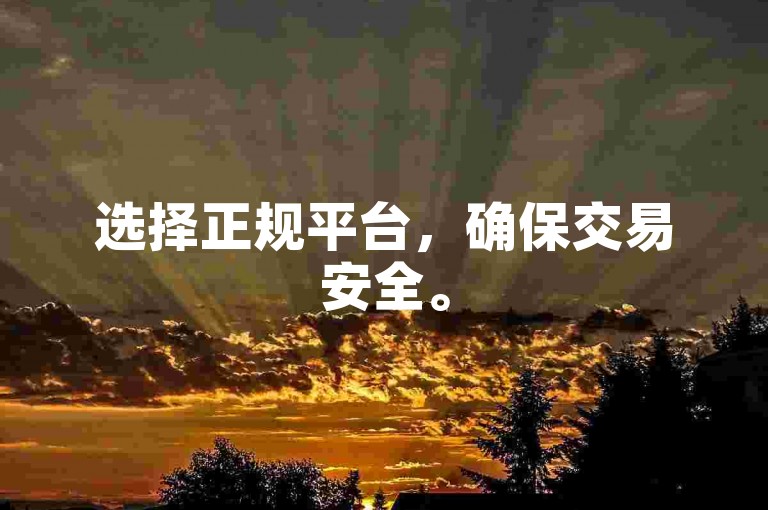 选择正规平台，确保交易安全。
