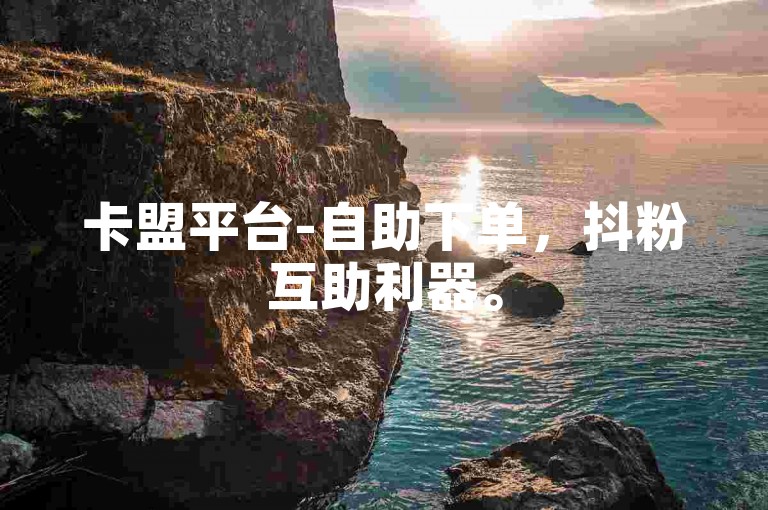 卡盟平台-自助下单，抖粉互助利器。