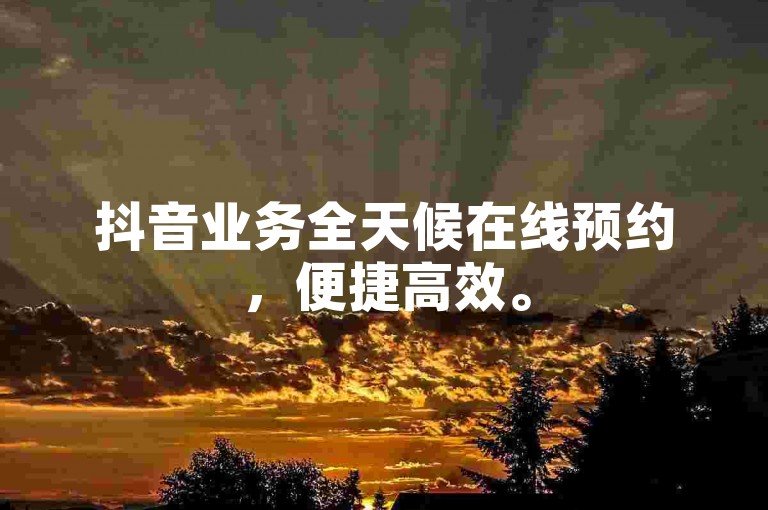 抖音业务全天候在线预约，便捷高效。